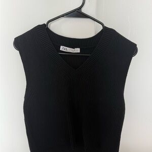 Zara Black Knit Sleeveless Top